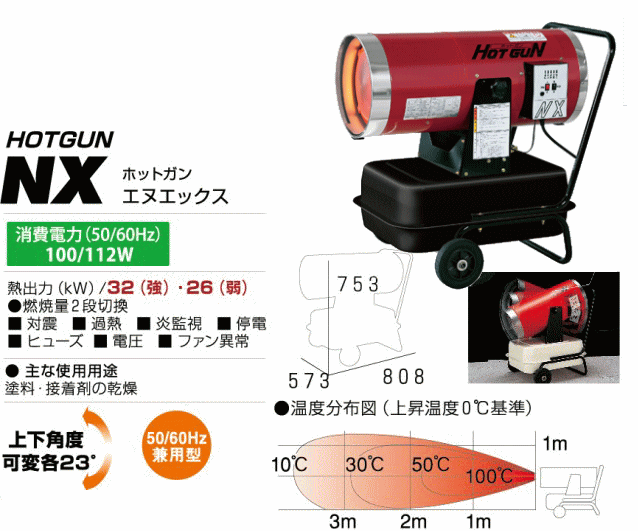 熱風オイルヒーター HOTGUN NX 静岡製機の熱風オイルヒーターなら志満